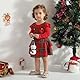 LUVCES Baby Mädchen Herbst Winter Röcke Sets Rüschen Langarm Strampler Top Plaid Rock Infant Overalls Hosenträger Kleid Kleidung Outfits Rot Plaid 3-6 Monate