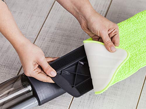 Image of YORK Flat Spray Mop Reusable Microfiber Drying & Down Washing Function Pad Refill for Dry or Wet Easy-to-Attach, Machine Washable Floor Cleaning in Green Color Size 42.5 * 14.5 CM [081230] (Pack of 1)