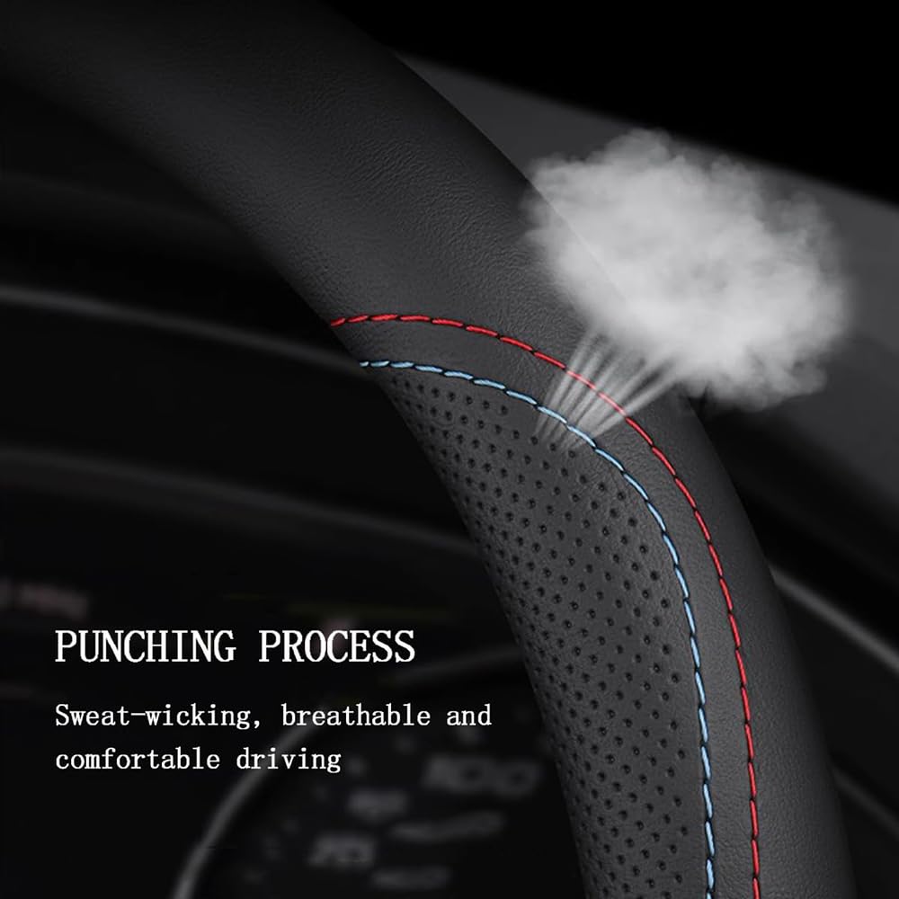 Auto Stuurhoes voor Mazda MX-5 MX5 Miata Roadster(Type ND NC NB NB-FL NA)1989-2024 Ademend Anti Slip Stuurhoes Waterdichte Zachte Beschermhoes Accessoires,A