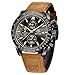 BENYAR Montre Homme Montres Etanche Chronographe Lumineuses Classique Montres Bracelet en Cuir Grand Cadran Date Analogique et Anti-Rayures Cadeau élégant