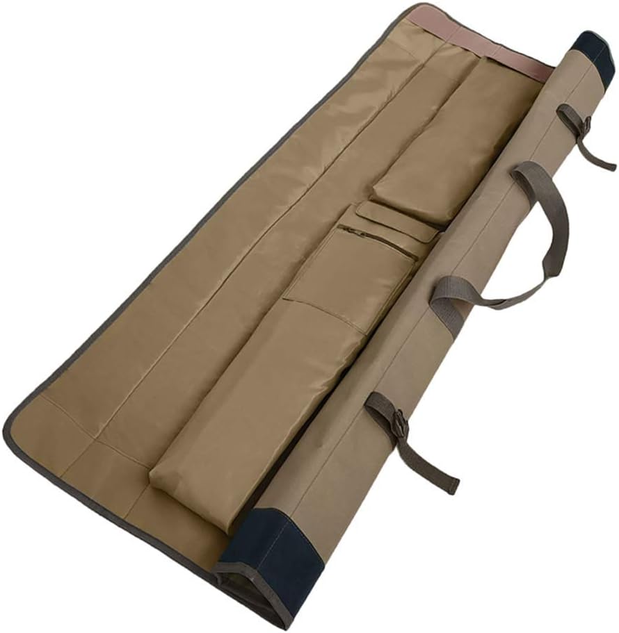 Roll Up Fishing Rod Bag 600D Oxford Fishing Pole Carrier Fishing Tool Storage Bag Organizer