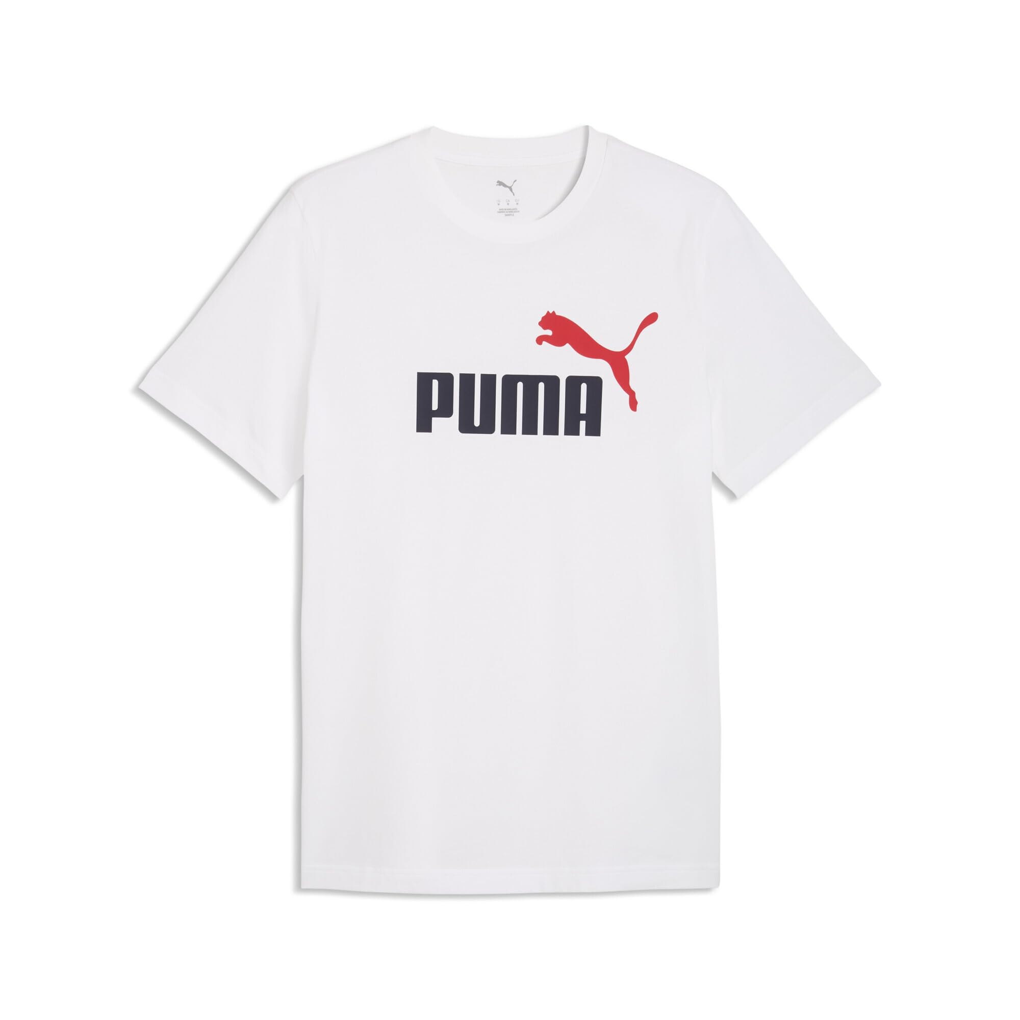 PUMA Herren Essentials 2 Colour No. 1 Logo T-Shirt 4XL, White Red