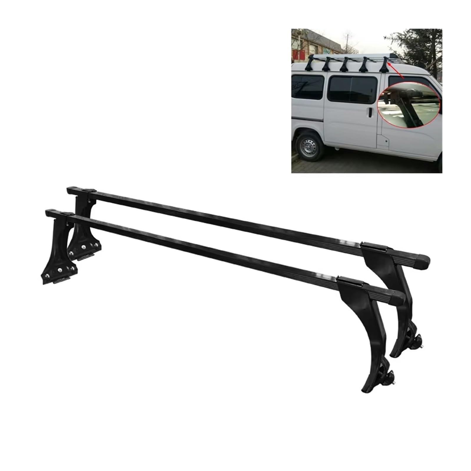 Porte-Bagages de Voiture Kit Porte-Bagages Toit Support Palette Rail Métal 120CM 135CM Barres de Toit(135cm)