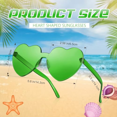 RTBOFY 8 Pack Heart Sunglasses Shaped with Transparent Candy Color for Women Party Favor2