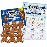 Needzo Sugar Coated Marshmallow Christmas Candy Treats, Snowmen and Gingerbread Men Character Shaped Marshmallows, Xmas Stocking Stuffers for Candy Lovers (Pack of 2) 12 Pieces (Gingerbread, Snowman)