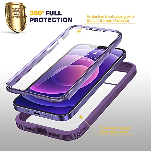 image for Diaclara Designed for iPhone 12/12 Pro Case, Full Body Rugged with Bui