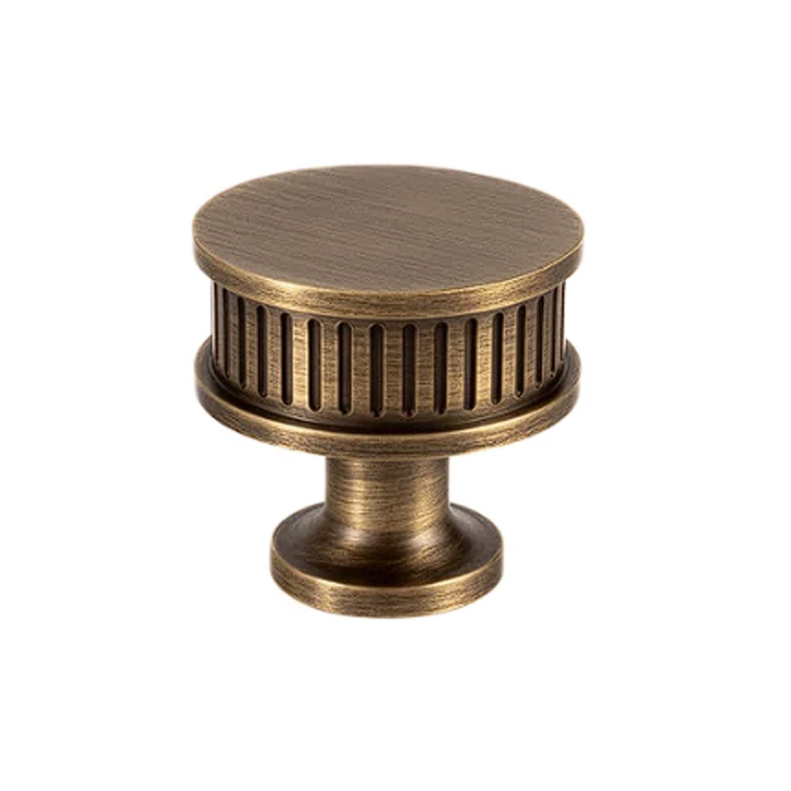 CHENHOJU Antique Yellow Bronze Threaded Cabinet Pulls Single Hole Double Hole Options, Brass Style for Drawers and Wardrobes Cabinet Pulls(31mm)