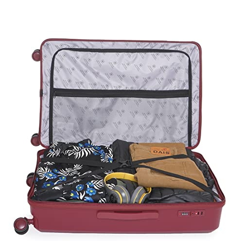 Image of SWISS MILITARY Star Lightweight Hard-Sided 20 Inch Cabin Size Textured Travel Luggage Trolley Bag, Overnighter Suitcase Bags with Durable ABS Body & TSA Lock, Smooth 360 Spinner Wheels - Mauve