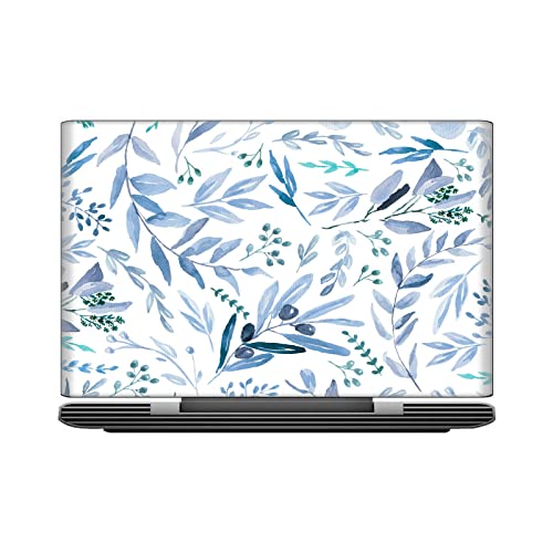 Autocollant HP Pavilion 15.6 masque rayures coque eucalyptus bleu