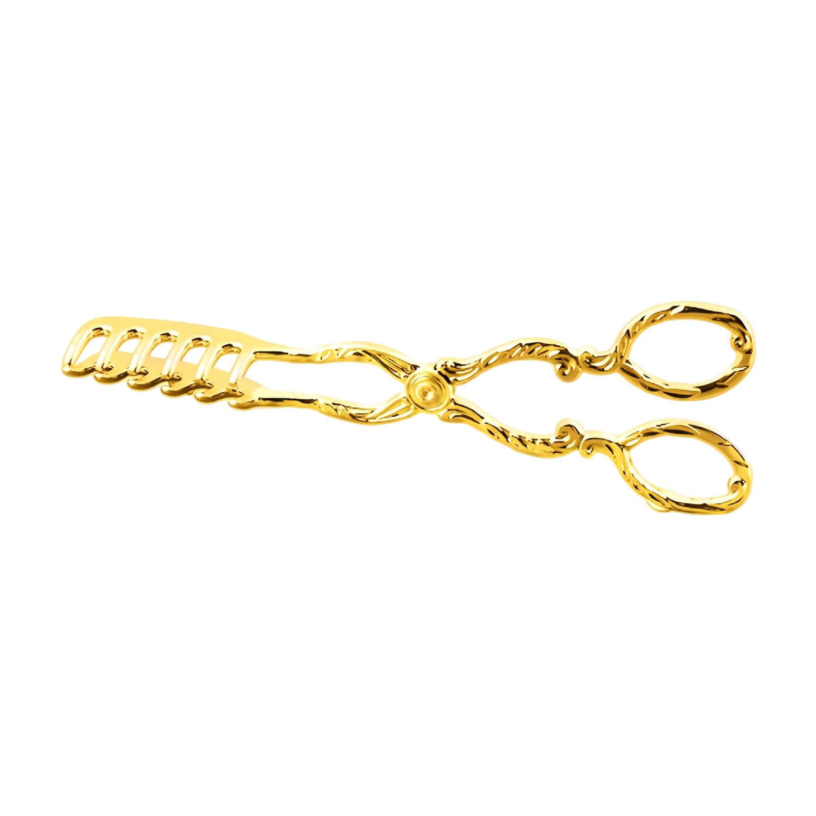 Pastry Tongs Decorative Metal Scissor Handle Vintage Embossed Server for Bread Dessert Buffet Table Kitchen Display Pastry Server Bread Pickup Dessert Picker Buffet Table Utensil Loop Handle Tong Food
