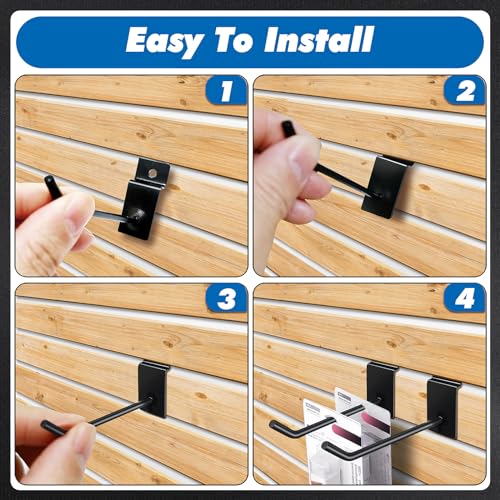 Isohit 200 PCS 4/6/8 INCH Slatwall Hooks 200Pcs 4/6/8 Inch Slatwall Accessories Slat Wall Hanging Hooks Panel Display Hooks Slatwall Hooks And Hangers thumb #3
