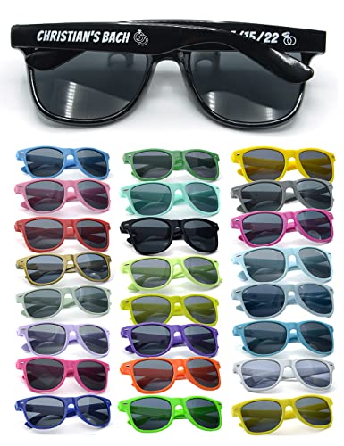 GZLDGIFTS Personalized Sunglasses Bulk Party Favors Adult Gifts Custom Wedding/Bachelor/Birthday/School Graduation/Bridal/Groomman/Company Personalized Party Sunglasses Gifts For Guests (100PC Black)