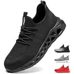 Zapatos De Trabajo Para Mujer Con Punta De Acero Zapatos de Seguridad para Hombre Ligeros Zapatos de Trabajo para Mujer con Punta de Acero Zapatillas de Seguridad Transpirables 9091/Negro 48