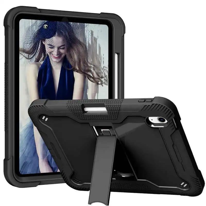 Image of WHITBULL Rugged Shockproof Heavy Duty Back Case Cover Compatible with iPad Air 11 inch M3 /M2 2025 /2024, iPad Air 7th /6th /5th /4th Gen 2022 /2020 10.9 Inch with S Pen Holder, Black
