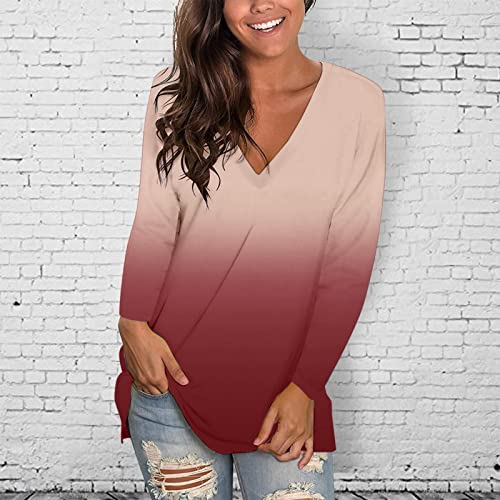 Winter lange mouwen oversized t-shirt casual tops vrouwen 2021 blusas v hals stropdas kleurstof kleding t-shirts plus… - Image 6