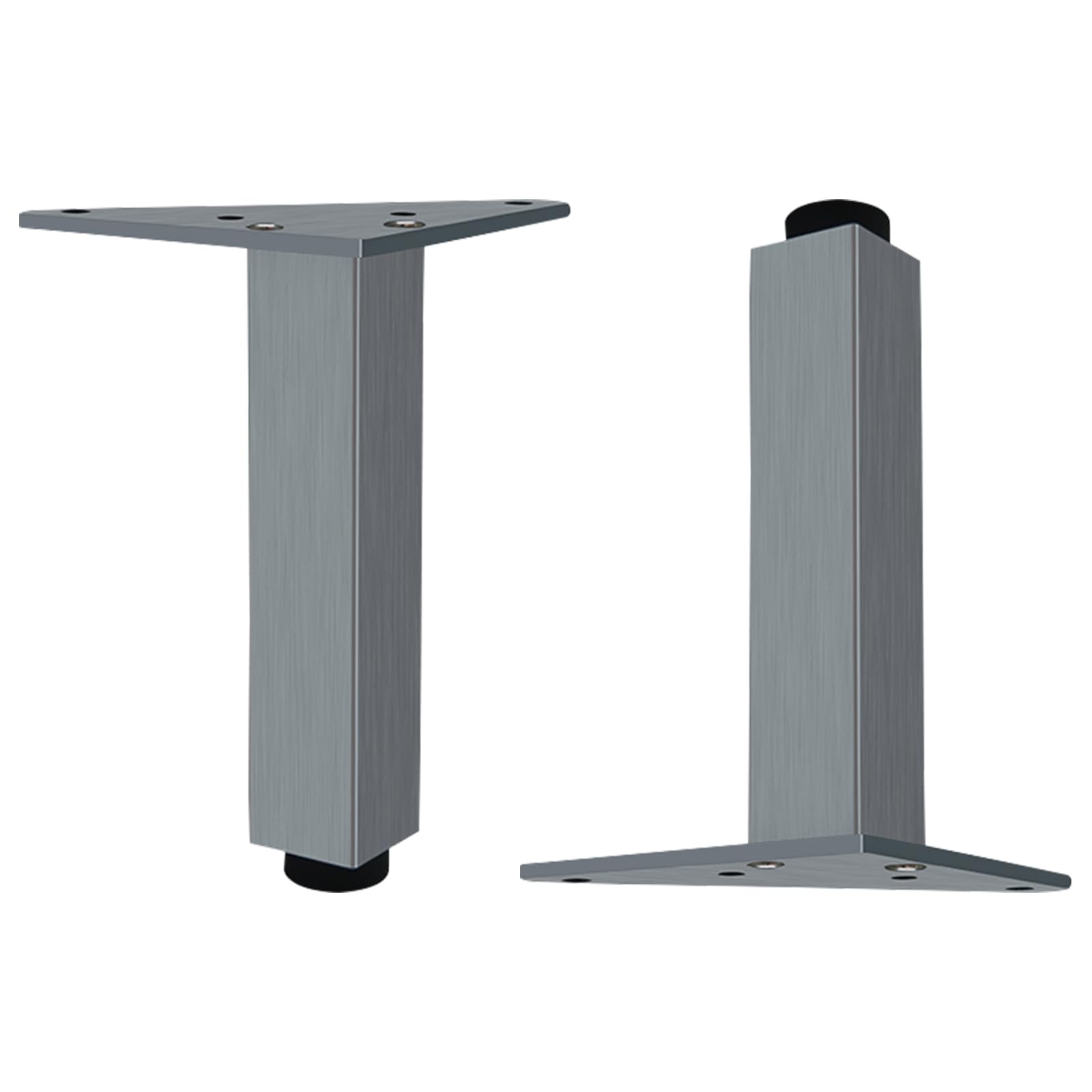 Adjustable Furniture Legs, 4 PCS Metal Furniture Legs Grey Table Leg Dining Table Leg Aluminum Alloy | Anodized Surface Sofa Feet Optional Height: 6-40cm for Kitchen Cabinet Feet Chair Foot-15cm/6"