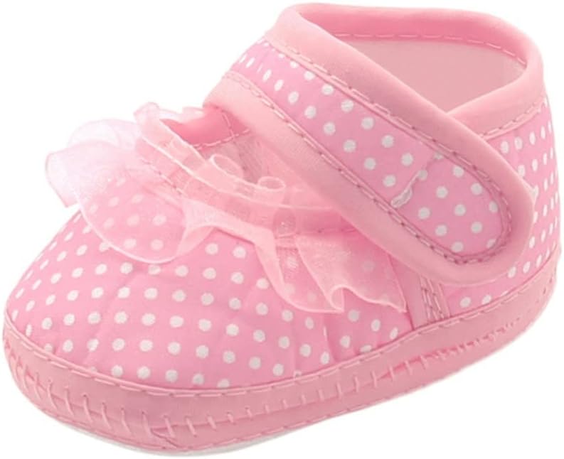 Warm Girls Sole Dot Infant Prewalker Soft Lace Baby Shoes Casual Baby