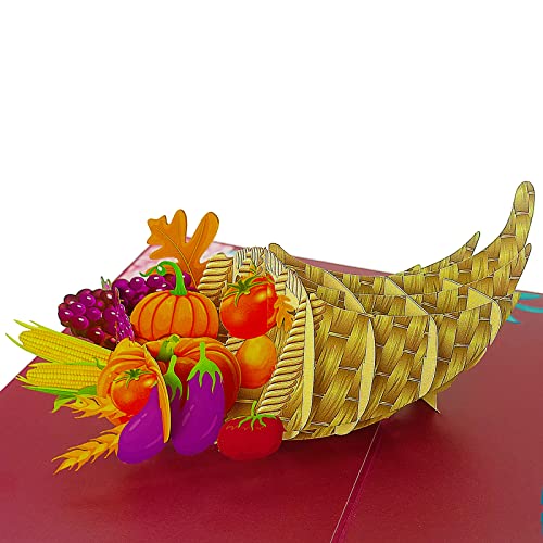 Pop Up Thanksgiving Cards 8 Packs, Tutata Thanksgiving Greeting Cards Turkey 3D Greeting Cards, Fall Greeting Cards, Fall Birthday Card, Fall Thank You Cards-- (4 Packs Turkey Showing Tail And 4 Packs Cornucopia) #TOP2