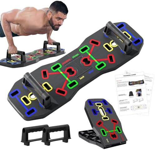 AERLANG Push Up Board, Portable Multi-Function Foldable 10 in 1 Push Up Bar, Push up Handles for Floor,Professional Push Up Strength Training Equipment 22 51LQAnIw3mL. AC