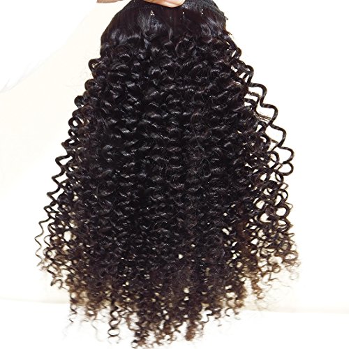 Afro Kinky Curly Ponytail Human Hair Extensions 4B 4C Better Length 20 Inch Grade 8A Unprocessed Human Hair 100g 20" 1B)