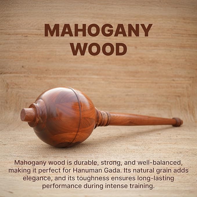 Image of Premium Hanuman Gada for Strength Training & Mobility | Handcrafted African Mahogany Mace | As Seen on Shark Tank India! | Ancient Indian Fitness Tool (2-3 kg)