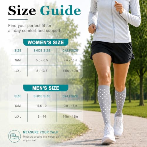 Image of COOLOVER Copper Compression Socks for Women and Men(6 Pairs)-Best Support for Running, Athletic, Travel