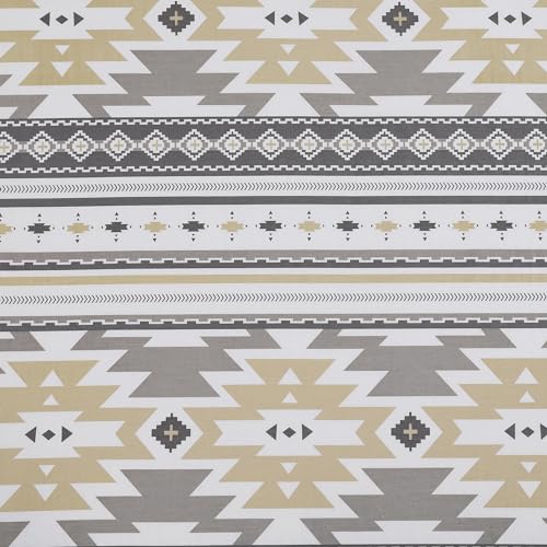 Image of Paseo Road Desert Sage 4 Piece King Gray White Tan Sheet Set