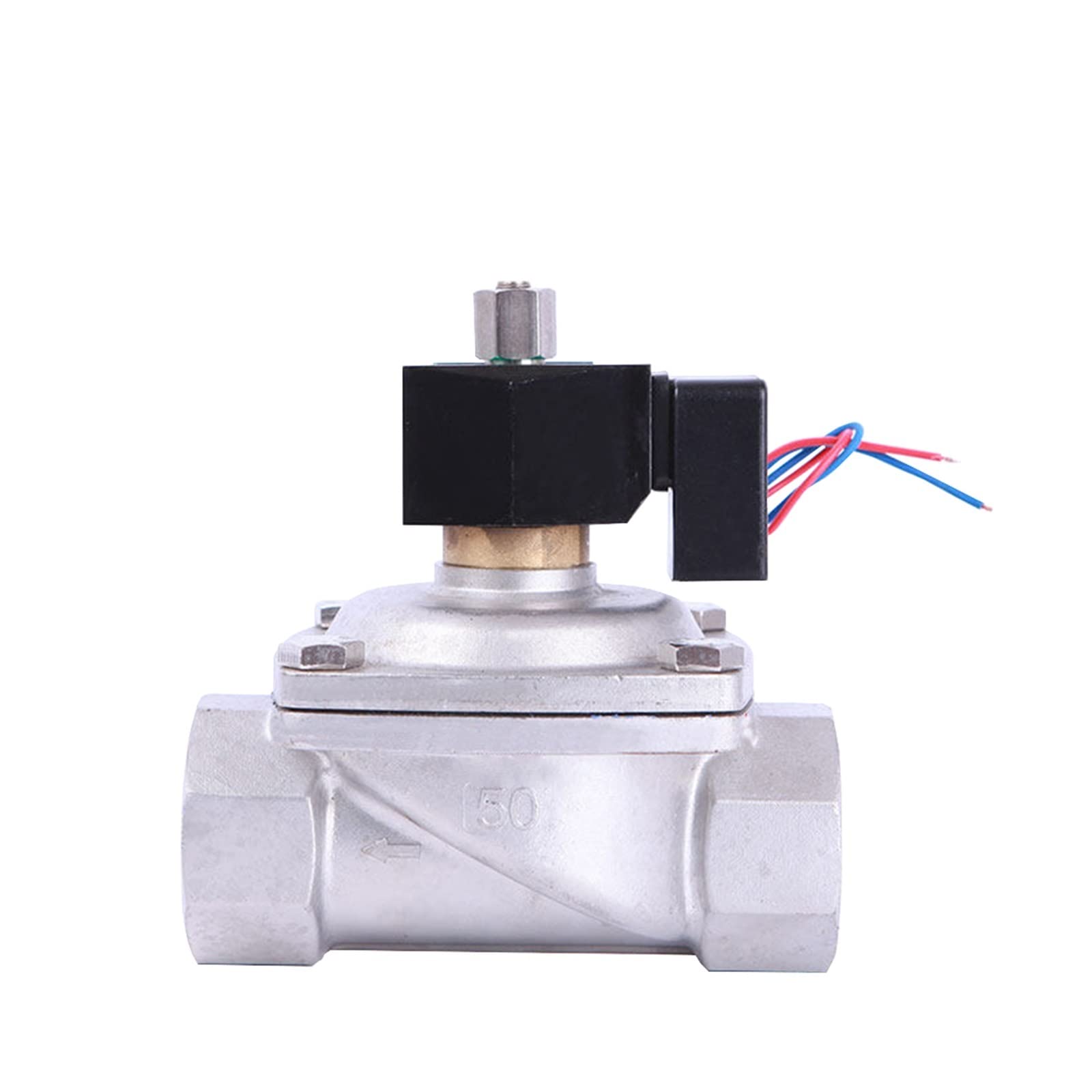 Peqyuacte G-24Vac-Nbr-Seal 2" Normally Open Waterproof Solenoid Valve With Led Power Indicator 24V 12V 220V 110V Stainless Steel Non Hot Solenoid Valve(G-24Vac-Nbr-Seal)