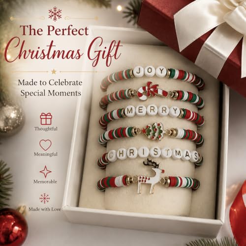 OHOME Stocking Stuffers - 6 Pack Christmas Bracelets for Teens Girls Women - Image 5