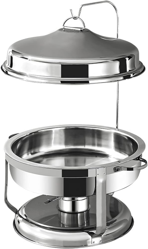 JKJZSALJ Stainless Steel Chafing Dish Buffet Set, Buffet Servers And Food Warmers With Hanger, Water Trays & Food Pans For Parties Buffets,Silver,75 * 50cm