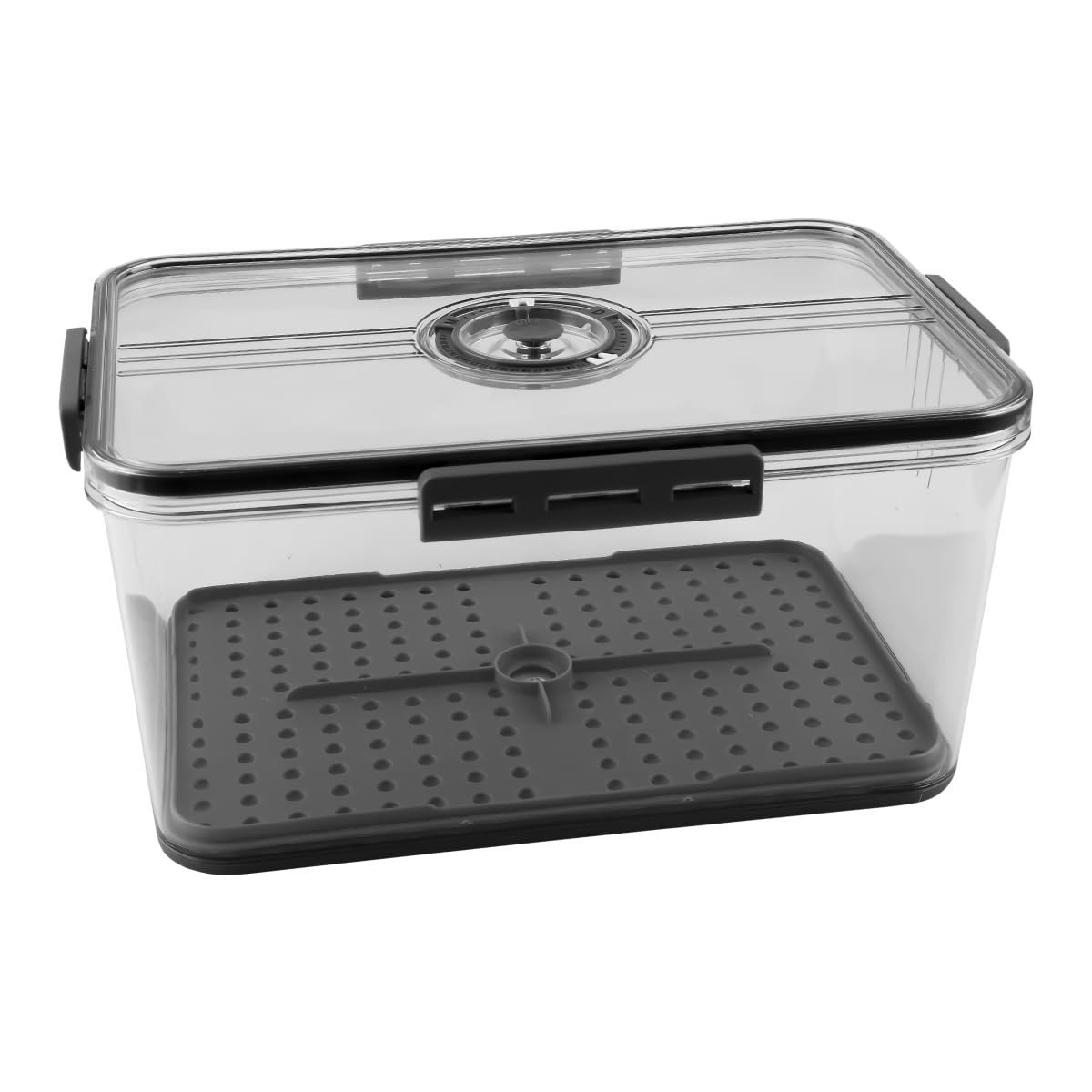 Lotsdonxia Large Airtight Bread Box for Kitchen Countertop, Blackish Gray PET Food Storage Container – 32.5x22.5x15.3cm Capacity for Loaves & Produce