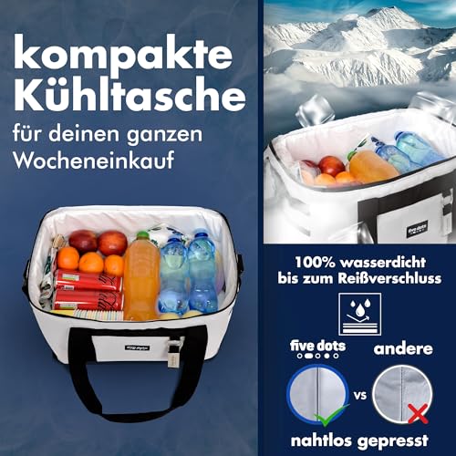 Kühltasche 15 Liter faltbar von Five Dots für bis zu 24 Stunden Kühlung