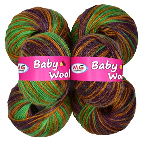 Image of M.G ENTERPRISE Premium Wool 100% Acrylic Wool Multi Berrymix (12 pc) Baby Wool M /G Wool Ball Hand Knitting Wool /Art Craft Soft M /G Fingering Crochet Hook Yar T