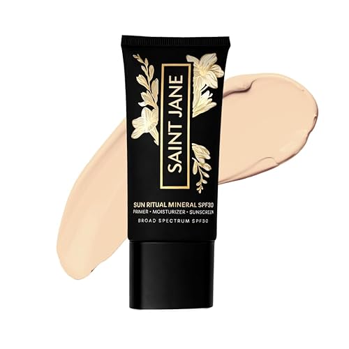 SAINT JANE - Luxury Sun Ritual - Protector solar mineral SPF 30 suavizante de poros  Cuidado de la piel limpio y lujoso con infusión floral (1.7 oz