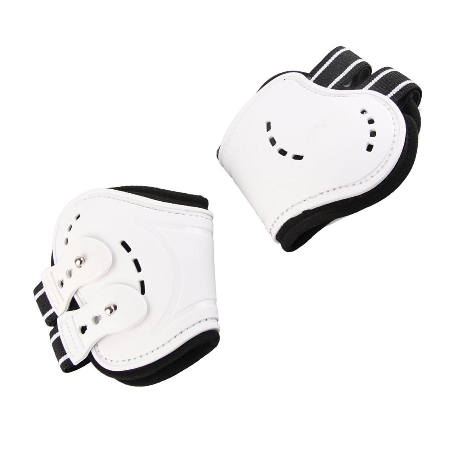 Botas para Patas Traseras de Caballo, Botas Protectoras Flexibles para Nudillos para Caballos Banda Elástica Resistente a los Golpes Antideslizante Que Absorbe la Humedad Blanco