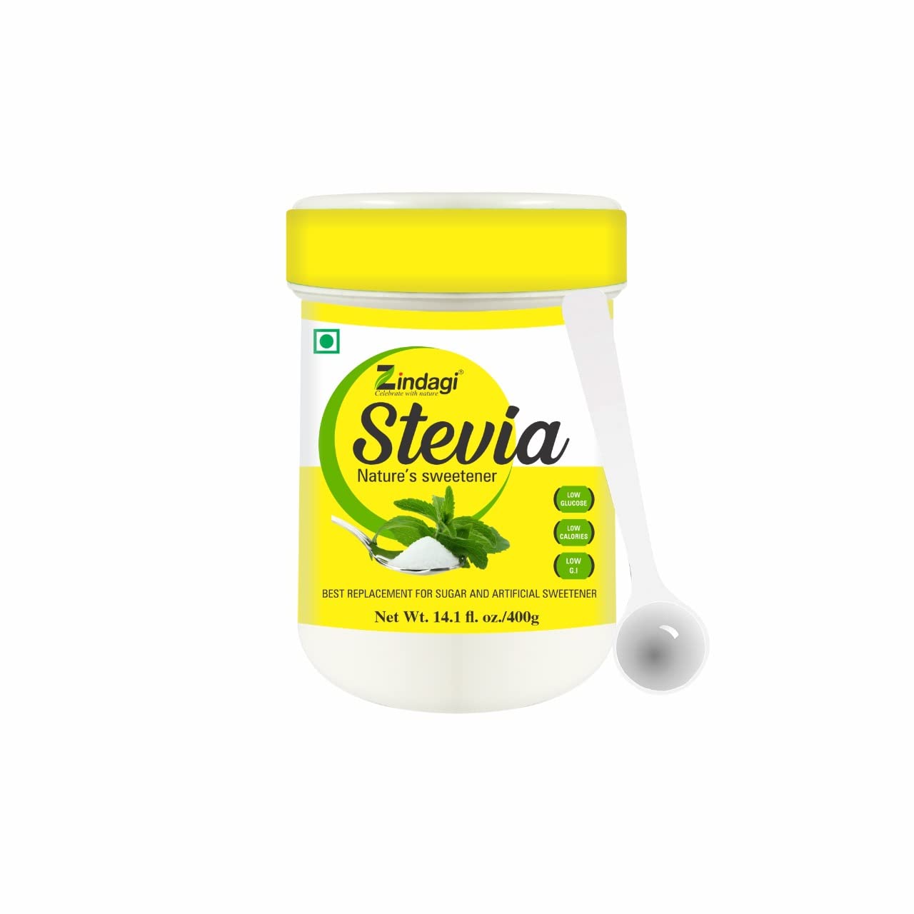 Zindagi Stevia Powder | Natural Stevia Table Top Sweetener | Diabetic Friendly Sugar Free | 400GM
