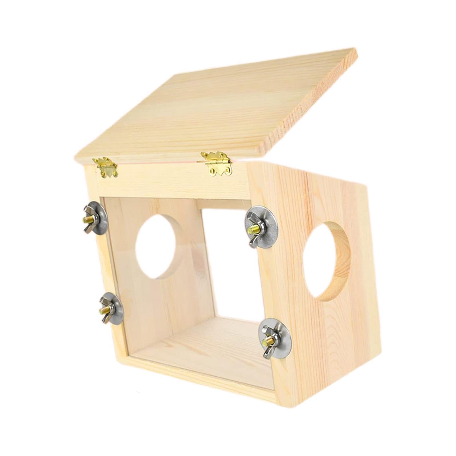 MUXZSIZ Decorative Hamster House Wooden Offers Hideout Featuring Clear Window Observing Daily Activities Mice Rats Habitat Decor For Dwarf Hamster Gerbils