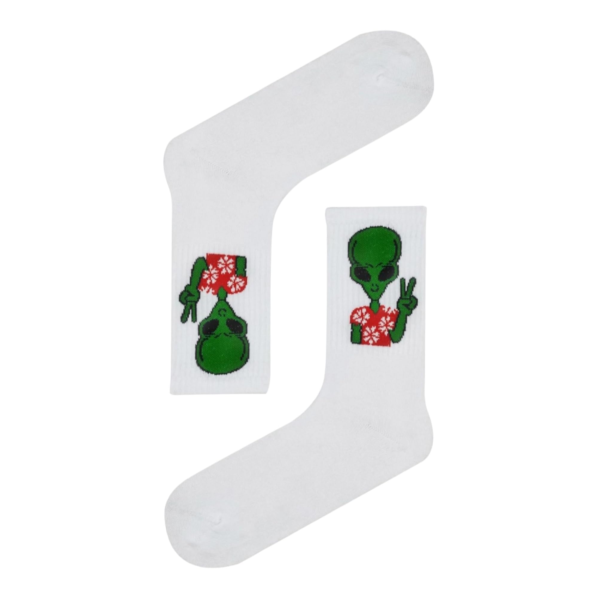 Alien Funny Socks Funky Athletic Sports Novelty Unisex