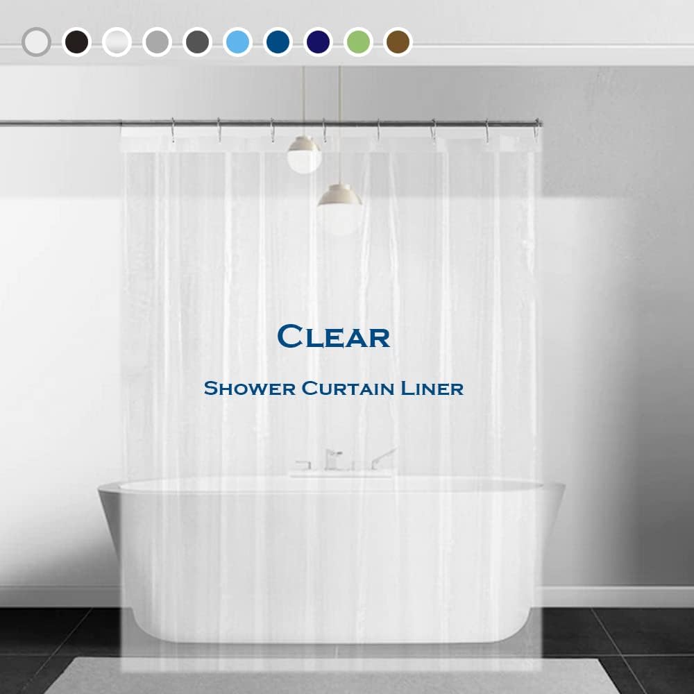 GaGeetopia PEVA Clear Plastic Shower Curtain Liner 72" x