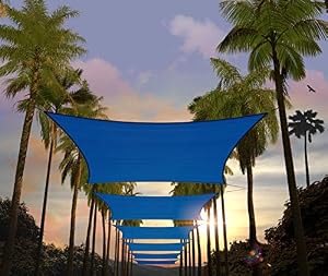 Amgo Sonnensegel rechteckig 3 x 3 m Blau