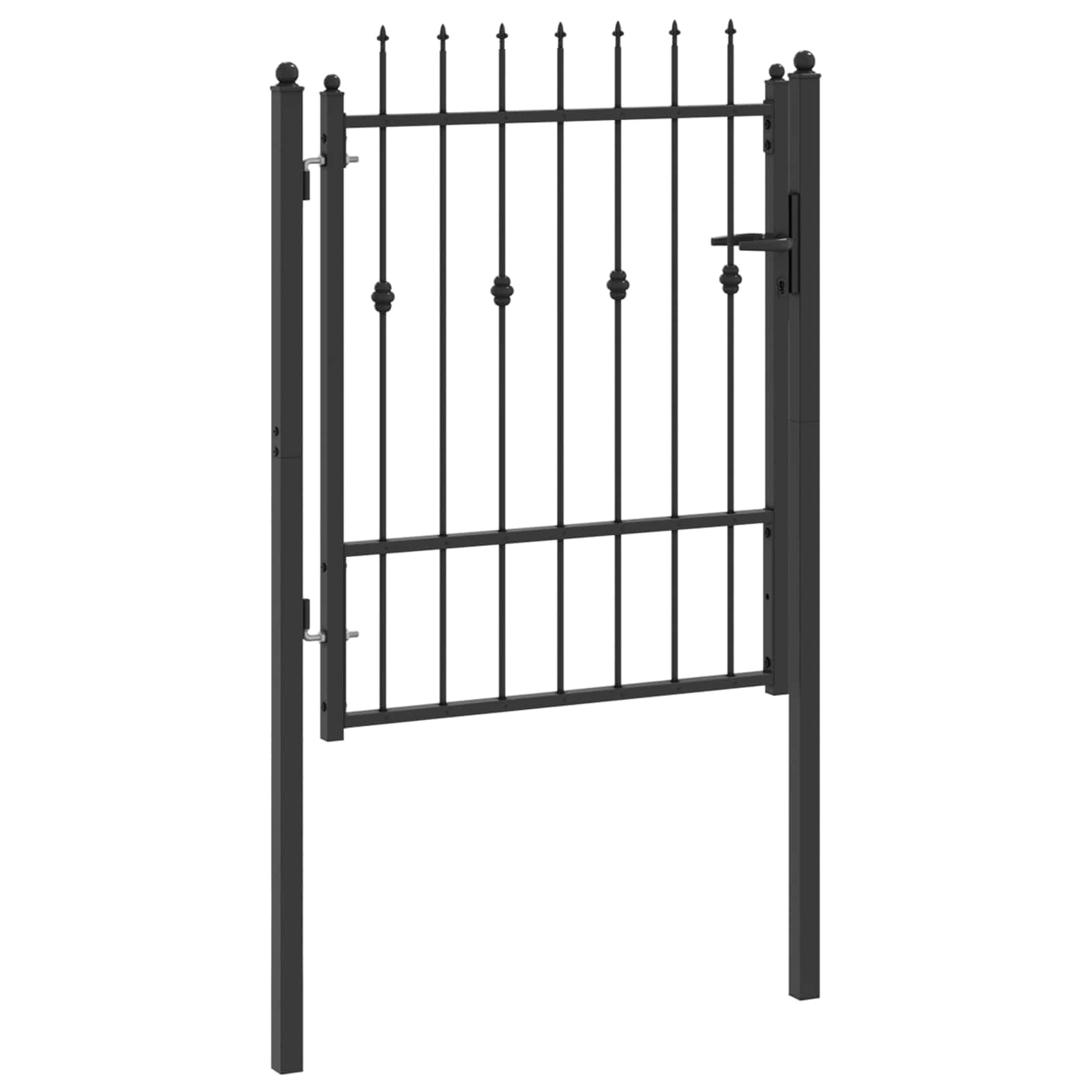 HORST - Cancello per recinzione in metallo, 100 x 125 cm, nero | Design anti-salita, verniciatura a polvere resistente alla corrosione, meccanismo di chiusura stabile, stile moderno