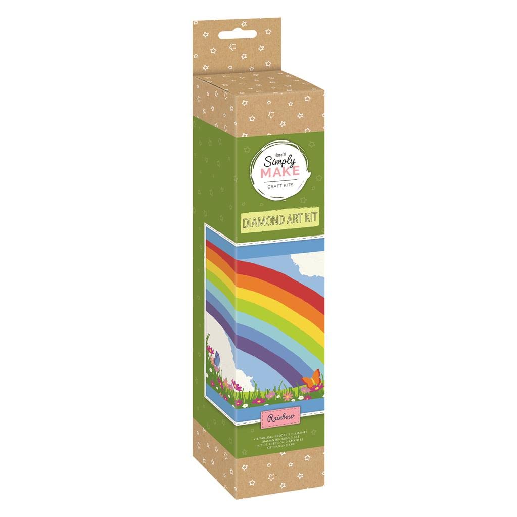 Simply Make Diamond Art Kit - Rainbow - Diamond Painting Kits for Adults, Vibrant Picture Canvas with Accessories, For Home Decor or Wall Hang Accessory, Gem Tool Included - Art & Craft Kit