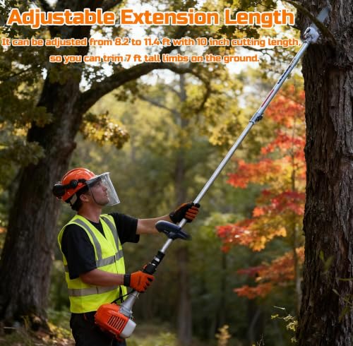 Image of PROYAMA 42.7cc 5 in 1 Gas Powered Hedge Trimmer, Weed Eater, Pole Saw