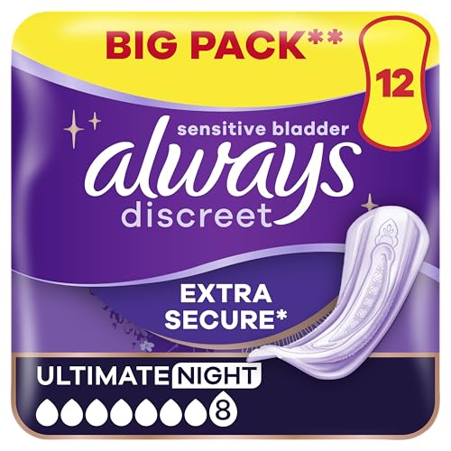 Always Discreet Incontinence Pads Plus Women Ultimate Night x12