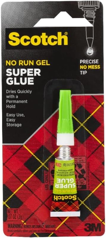 Scotch Super Glue Gel, .07 oz, 1-Pack, Fast Drying, No Run Gel Formula (AD113)