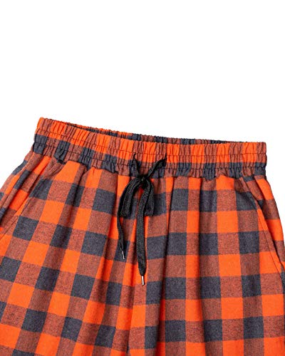 Alimens & Gentle Mens Heavyweight Flannel Plaid Pajama Pants 100% Cotton Sleep Lounge Pant2