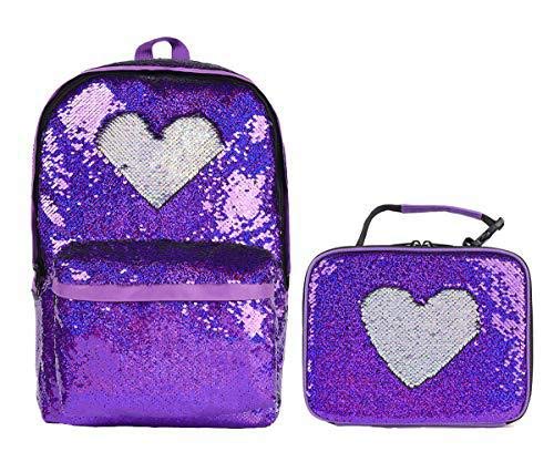 WOYYHO Sequin Backpack for Girls Glitter School Backpack Kids Kindergarten Elementary Bookbag Holiday Gift for Girls