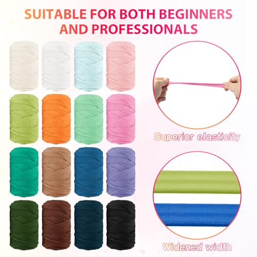 Image of T Shirt Yarn 260 Yards Beginner Crochet Yarn Polyester Yarn (Red)