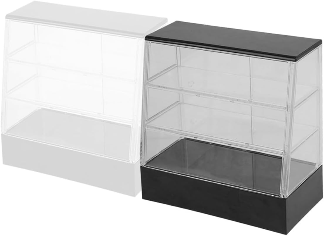 3sets Miniature Dollhouse Display Cabinet Model Clear Cake Showcase for Creative Arrangements Doll House Layouts Furniture Prop for Miniature Home Decor 2pcs*3