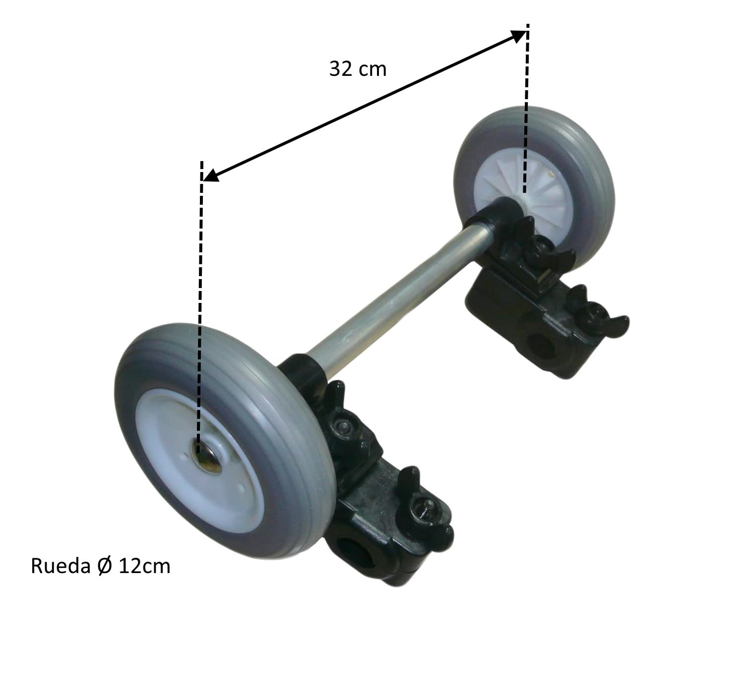 Pincho Ruedas para Silla de Playa - Convierte tu Silla en Carro de Transporte - Montaje Fácil - Rodamiento Suave en Arena - Compatible con la Mayoría de Sillas - Incluye Gancho para Accesorios
